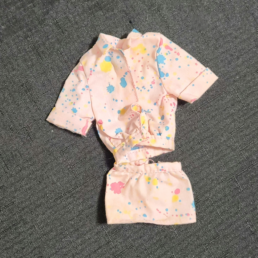 Mattel Barbie Vintage 1980 Los Angelos paint spatter outfit